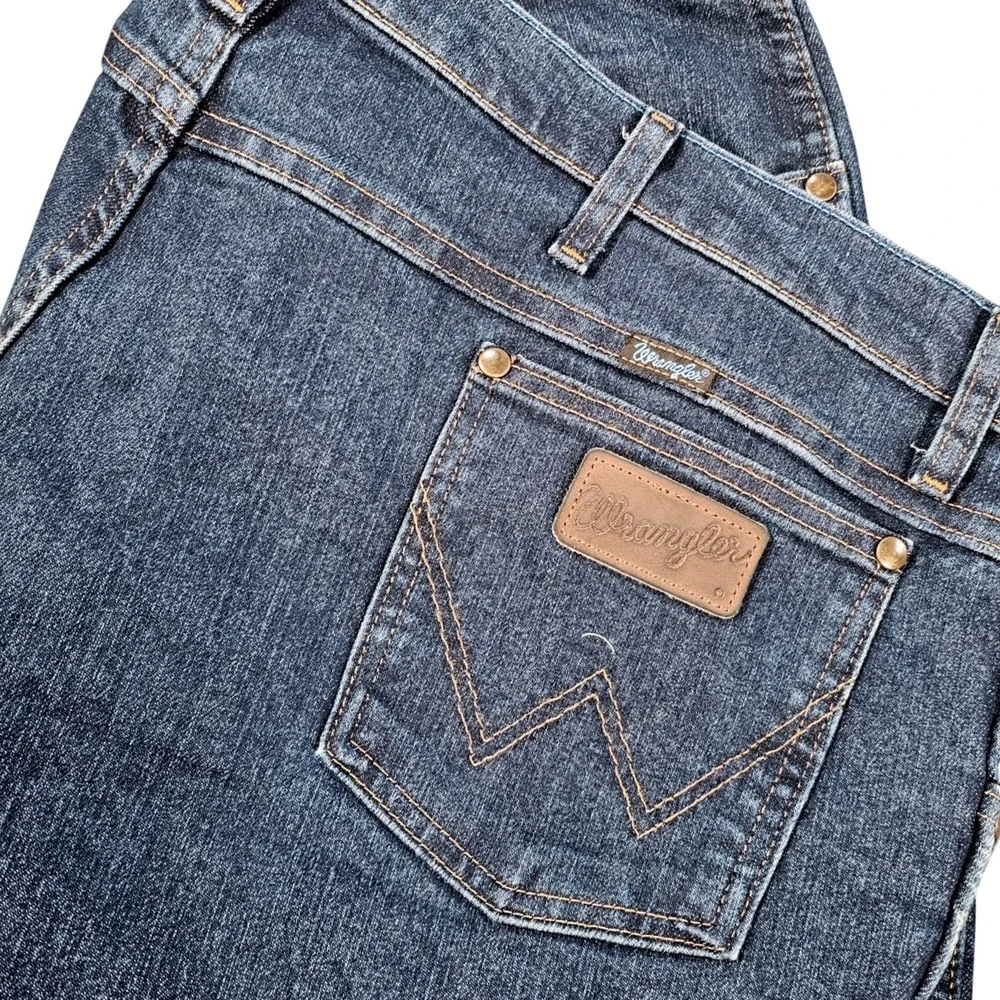 Wrangler Mens Cowboy Cut Jeans Dark Wash Size 42x30‎ Premium Denim